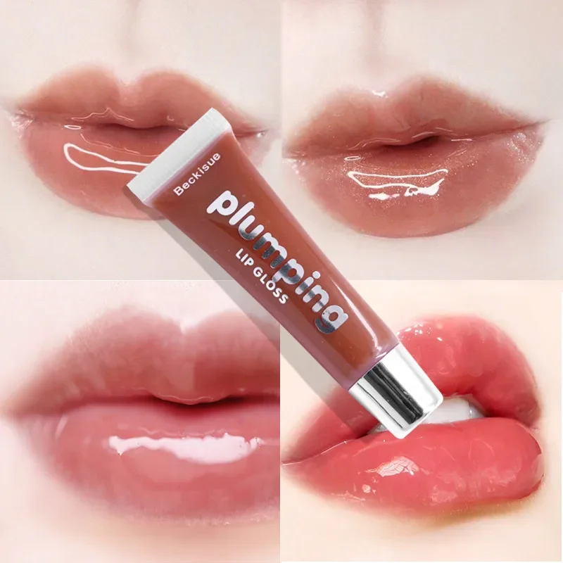 1pc Lip Plumper Gloss Lang Anhaltende Feuchtigkeitsspendende Plumping Make-Up Glitter Nahrhafte Flüssigkeit Lippenstift Öl Transparent Lip Gloss