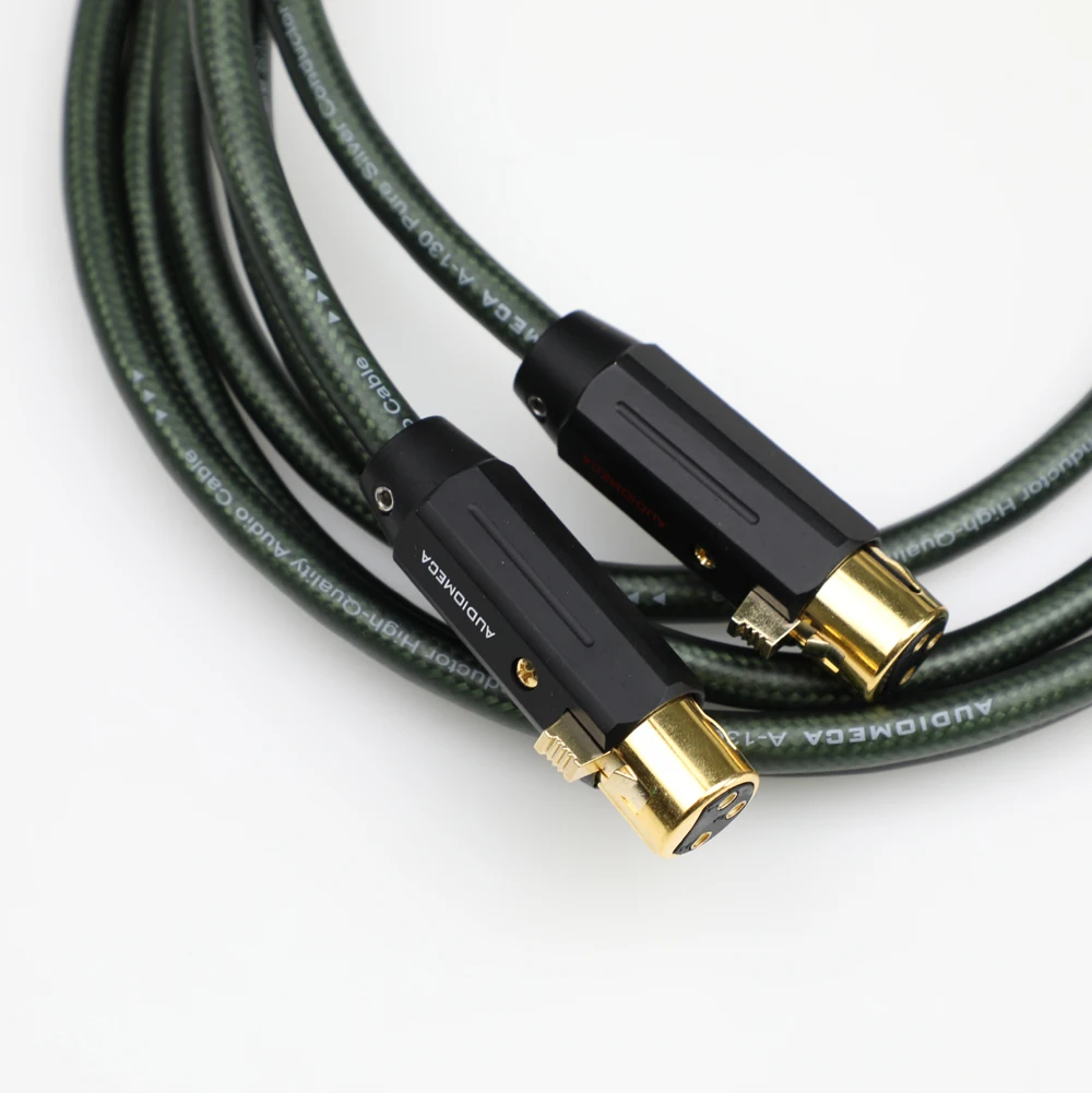 1pair AUDIOMECA  Sterling Silver 3-Pin XLR Cable, Balanced, XLR Connector