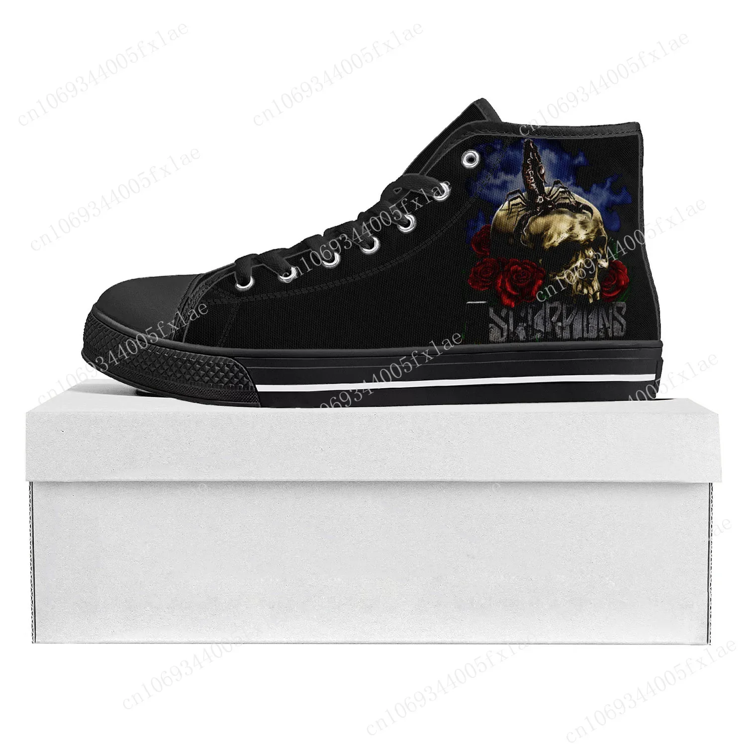 

Scorpions Metal Rock Band Pop High Top High Quality Sneakers Mens Womens Teenager Canvas Sneaker Casual Couple Shoes Custom Shoe