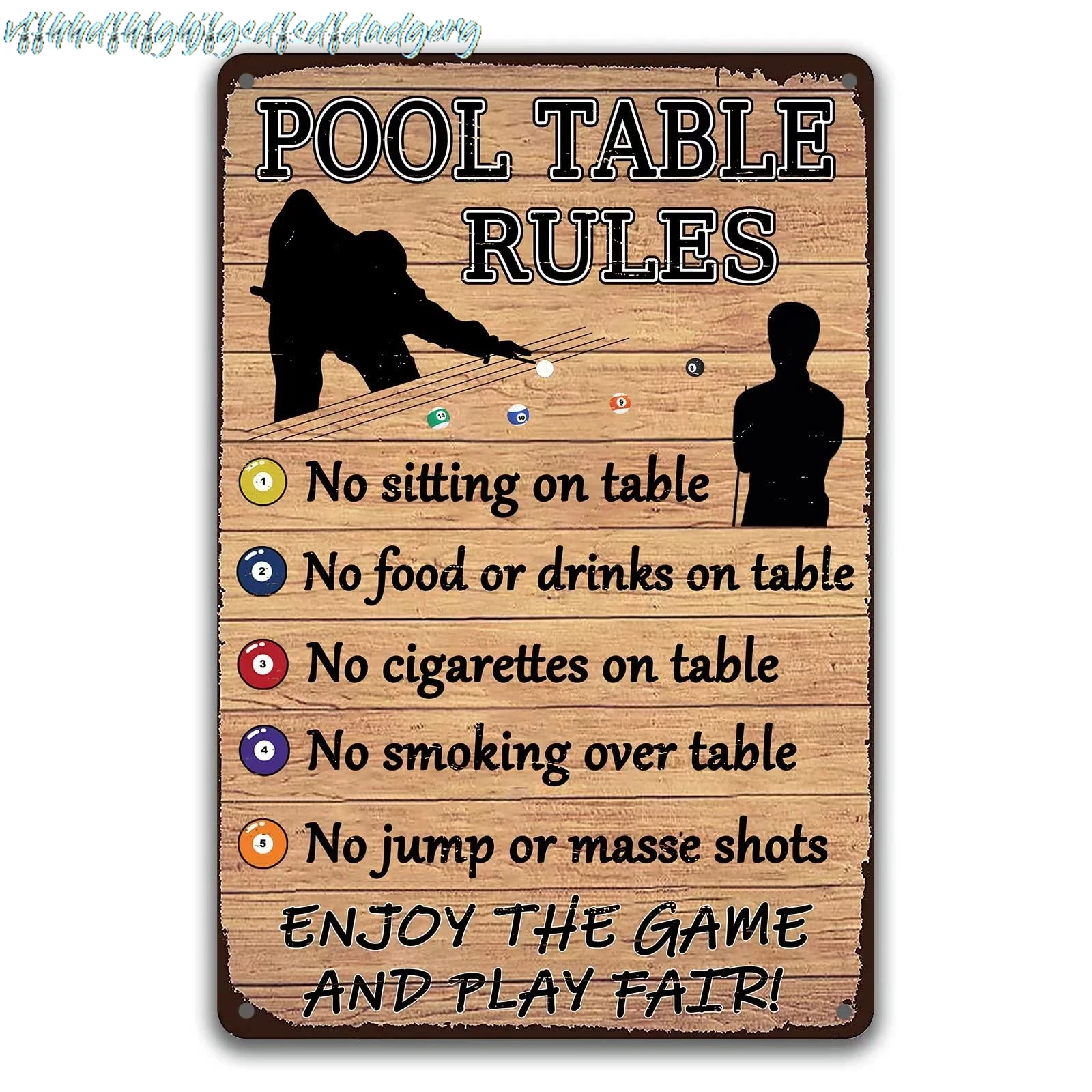 Ynjzk Billiard Wall Art Plaque, 8 x 12 Inches, Vintage Metal Sign for Pool Room Decorations sign