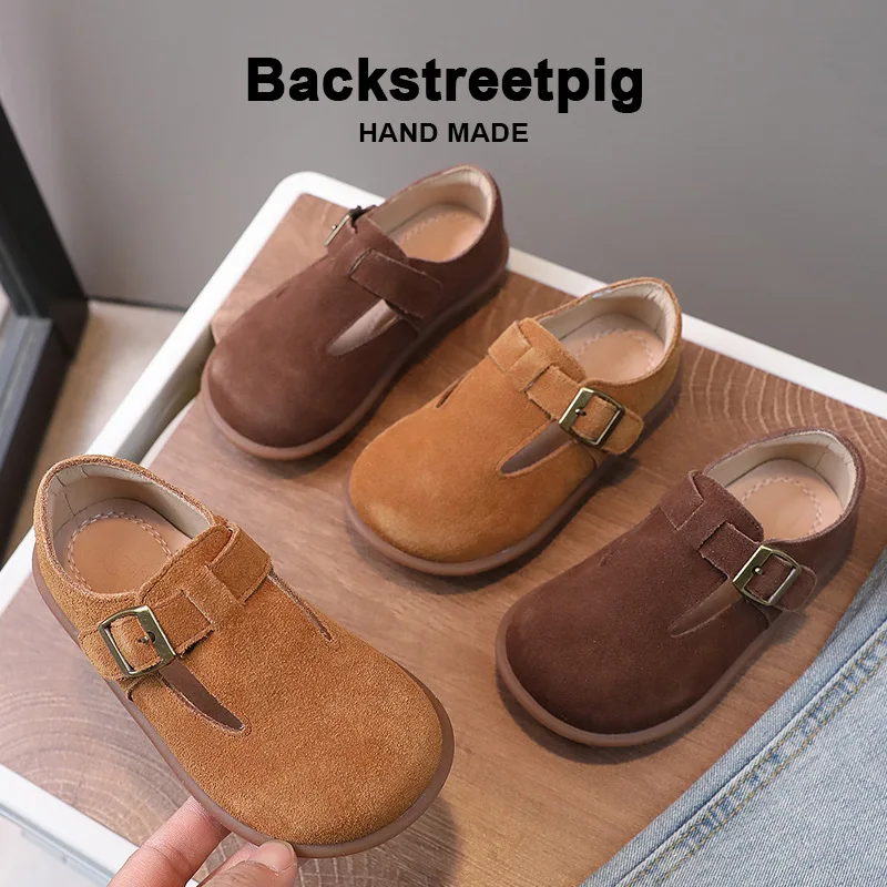 

Children's Casual Shoes 2024 Fall And Winter New Non-slip Hundred Boys And Girls Cowhide Shoes Soft Bottom Fashion Baby Shoes