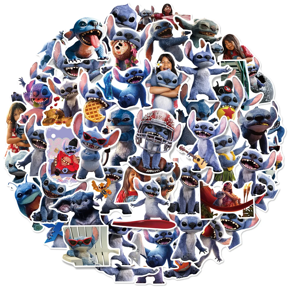 AliExpress MINISO 10/30/50pcs Lilo Stitch Disney Movies Cartoon Stickers Funny Graffiti Toys PVC Waterproof Notebook Phone Bike Fridge Wall Decals
