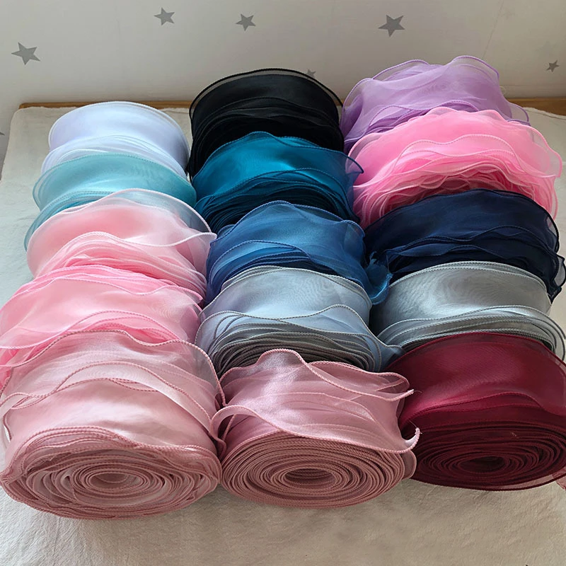 ใหม่ Organza ริบบิ้น Fishtail เส้นด้าย DIY Handmade เชิญของขวัญกล่องเค้กดอกไม้ Bowknot Party จัดเลี้ยงอุปกรณ์เสริมเครื่องประดับ