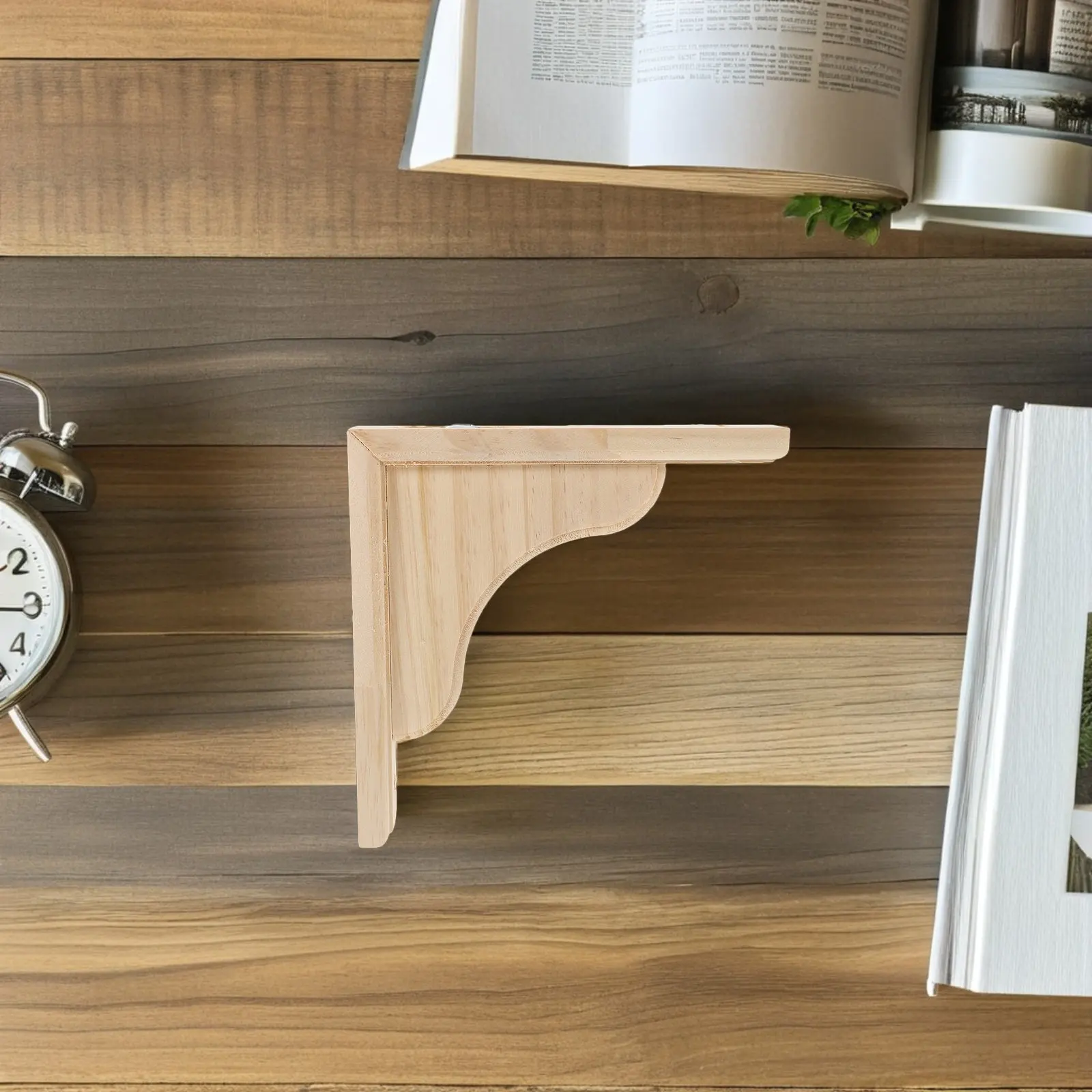 Versatile Wooden Triangle Shelf Bracket Natural Grain Rustic Design Triangular Floating Shelf Support for Wall Countertop