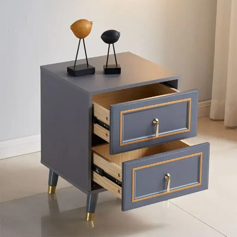 mSmart Bedside Table Modern Minimalist Rechargeable Multifunctional Wireless Bedroom Solid Wood Light Luxury Bedside Table l