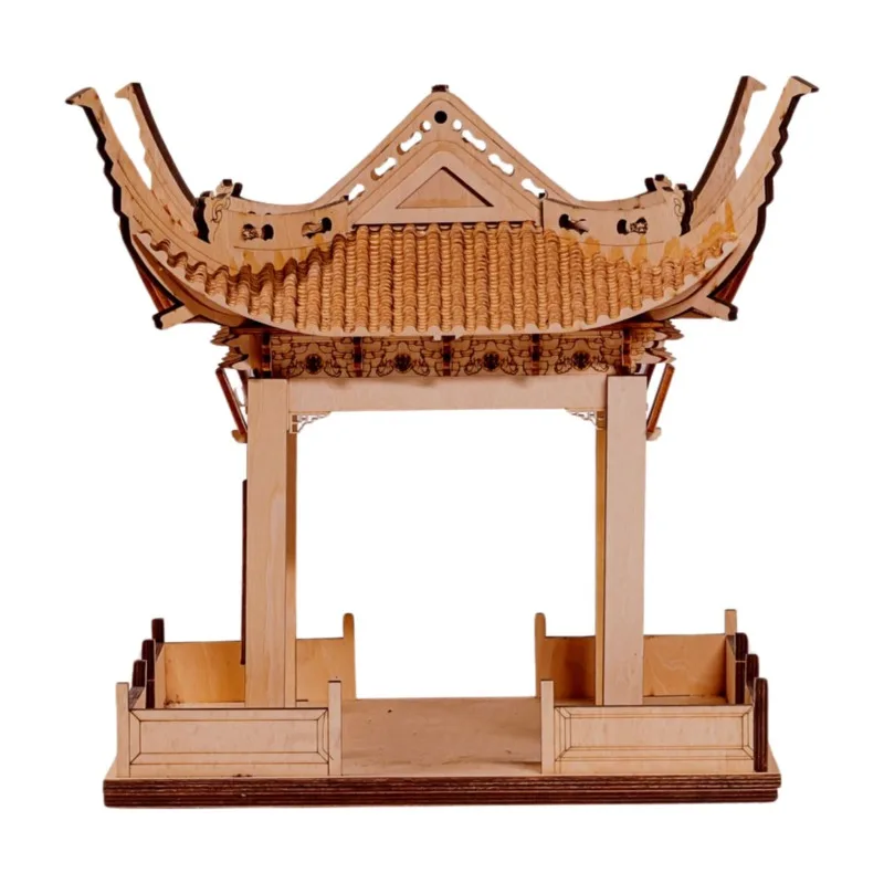 New Chinese architectural model, ancient Zen hotel, lobby landscaping, handicrafts pendulum