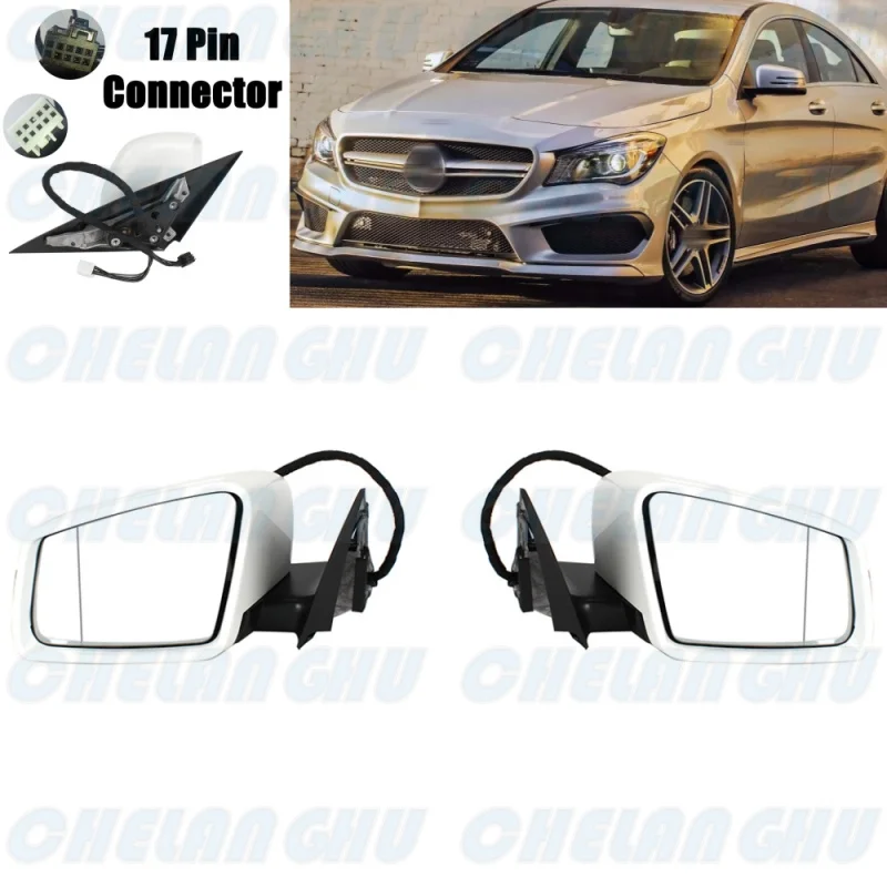 

Для Benz CLA250 / CLA45 2014 2015 2016 2017 2018, 1 пара, 17 штырьков, белая окрашенная детская площадка, тройное складное зеркало в сборе