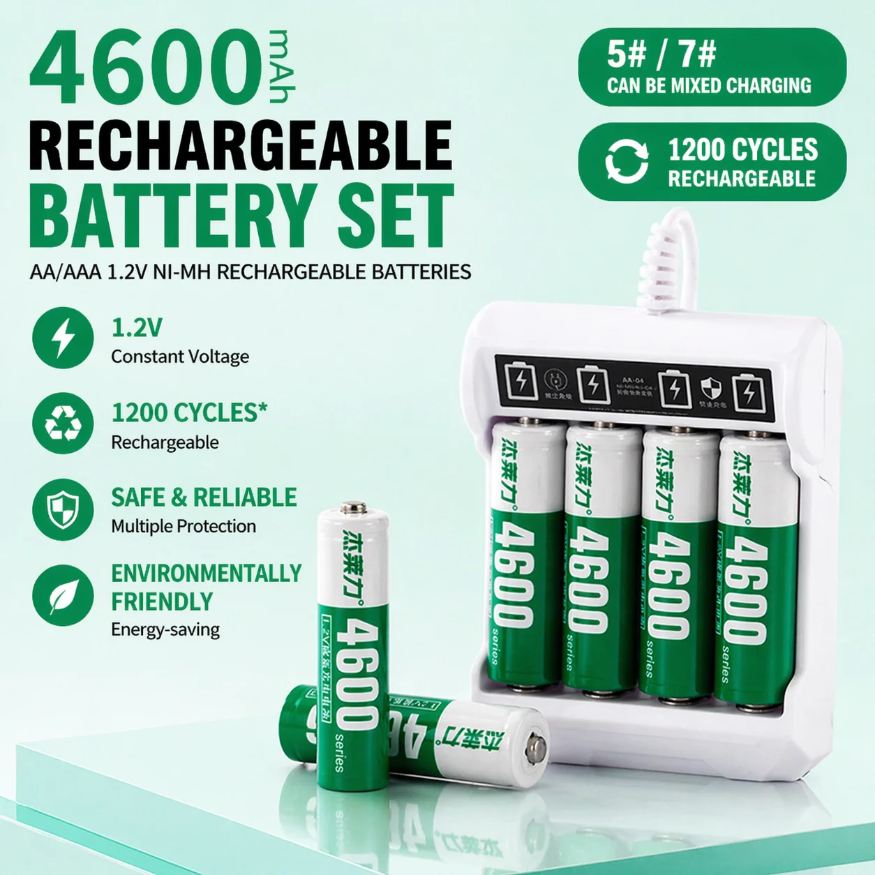 

AA 4600mAh AAA 2600mAh 1.2V Ni-MH Rechargeable Battery Pack High Capacity Replacement Battery for Toy Remote Control