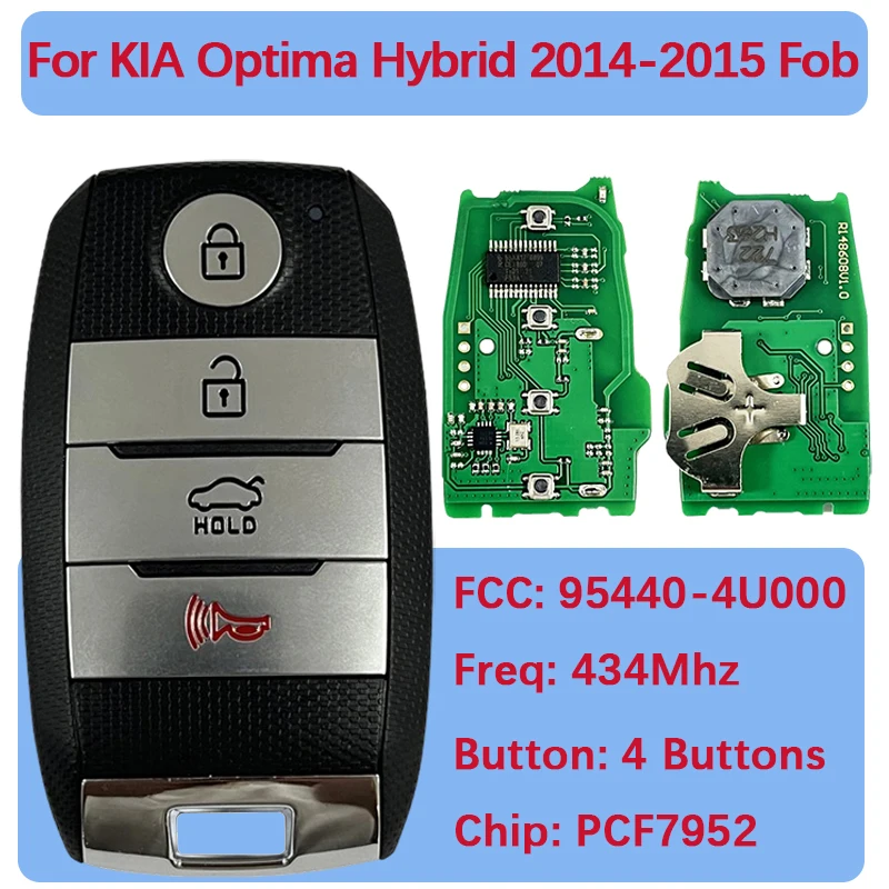 

CN051118 Послепродажный 4-кнопочный смарт-брелок SY5XMFNA433 95440-4U000 95440-2T500 PCF7952 для Kia Optima Hybrid 2014-2015