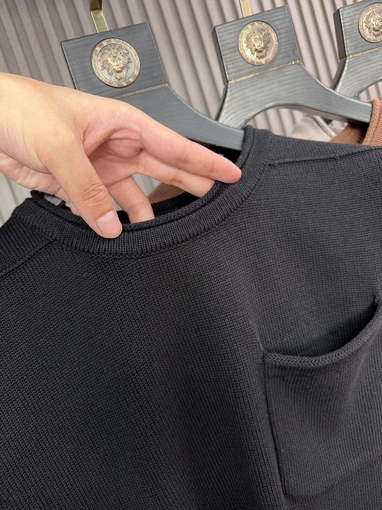 Svip الفاخرة محبوك القطن سترة مريحة جولة Ne عارضة Sle الرجال سترة Faionable الخريف الشتاء الدافئة أعلى