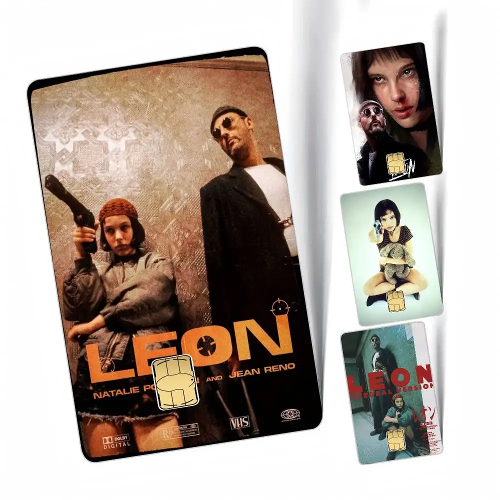 Klassischer Film Leon: Der Profi Anime 4-teiliges Set Film-Skin-Aufkleber für Bank-, Kredit- und Debitkarten