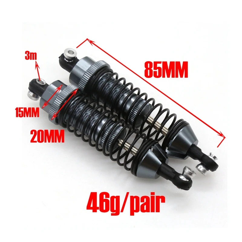 4Pcs 85Mm Metal Shock Absorbers Damper For Redcat Gen8 Gen 8 Scout II 1/10 RC Crawler Car Model Car Upgrade Parts ,Titanium