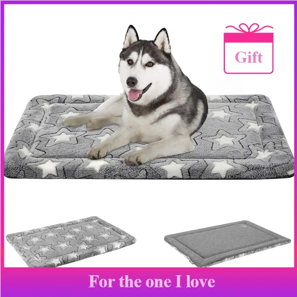 

Dog Crate Mat - Double-sided Dog Mattress (one Side Cool, One Side Warm), Machine Washable, Star Pattern Sleeping Mat