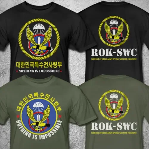 Republic of Korea Army Special Warfare Command ROK SWC T Shirt. Short Sleeve 100% Cotton Casual T-shirts Loose Top Size S-3XL
