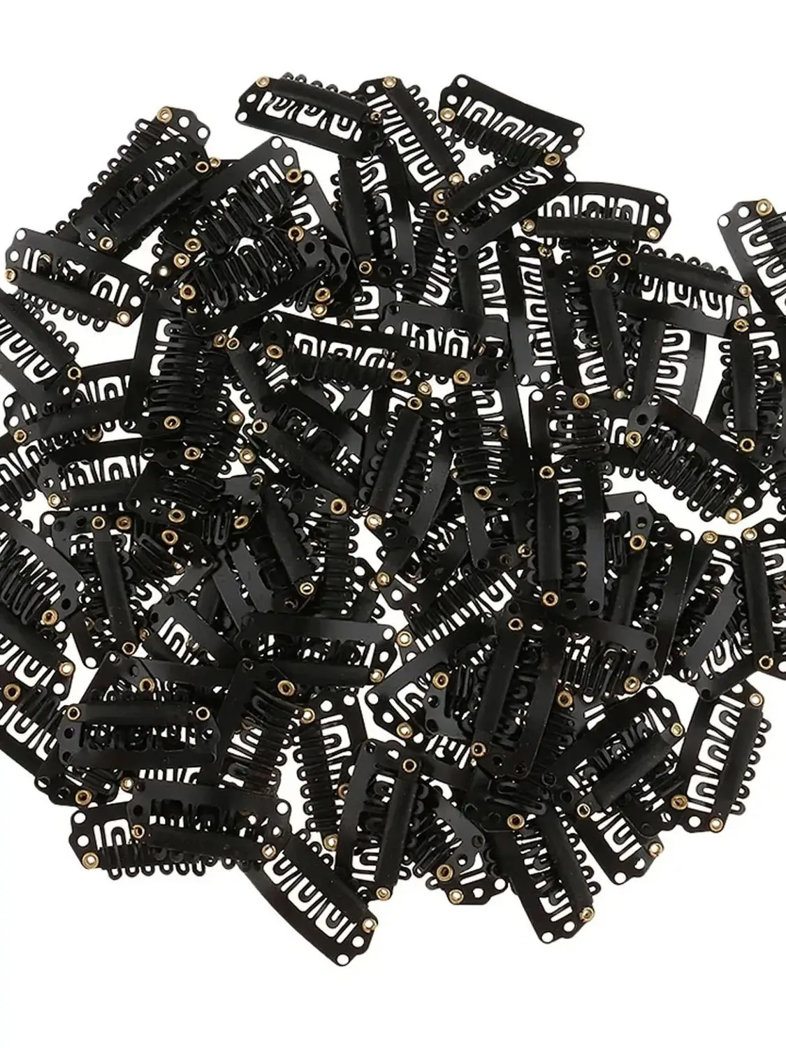 50 Stuks 2.3 Cm-3.2 Cm Zwart Bruin Kleur Pruik Clips Snap Clip Voor Haarverlenging Pruik Inslag Pruik Pp Haarspelden grote Clips Styling Tools - afbeelding 2