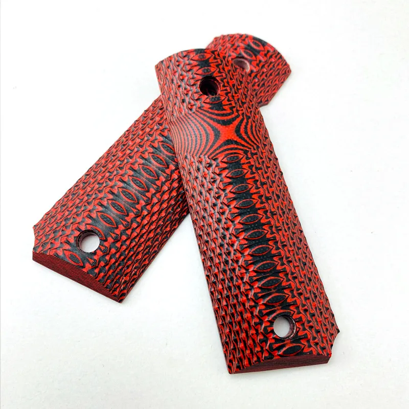 1Pair G10 Material Tactics 1911 Models Grips Handle Patch Custom DIY Making Pistol Scales Shank Accessories Parts Anti-Slip Slab