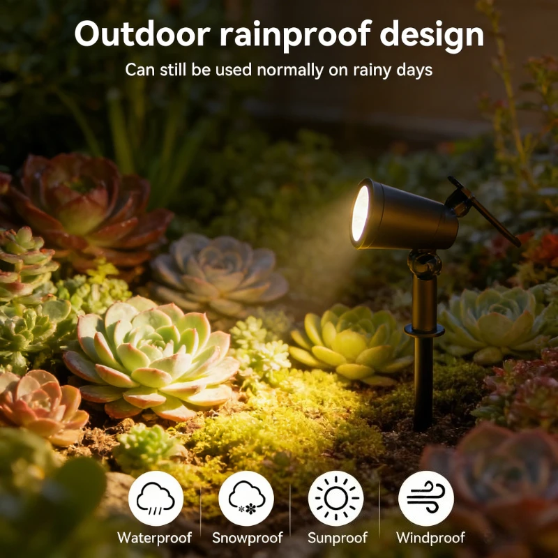 Solar LED Spotlight 9LEDs Outdoor IP65 Waterproof Adjustable Brightness Landscape Light for Garden Yard Path Lawn Decor