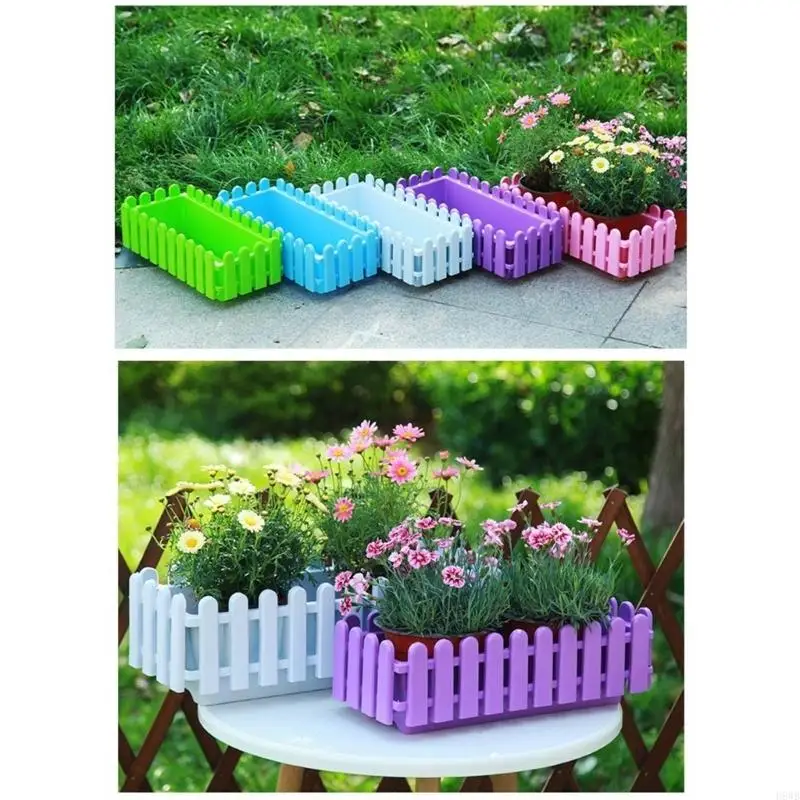 H8WB Exquisite Fence Plant Pot Window Flower Box Outdoor Planter Box Planting Fencing Railing Decoration Accessories