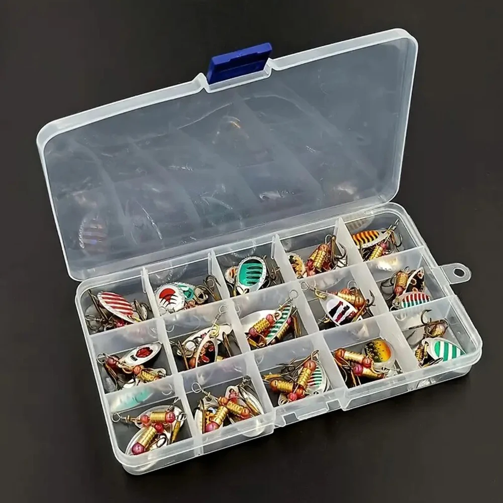 30pcs Metal Spoon Spinner Fishing Lure with Treble Hook Spoonbait Crankbaits Fishing Wobblers for Bass Pike Crochet