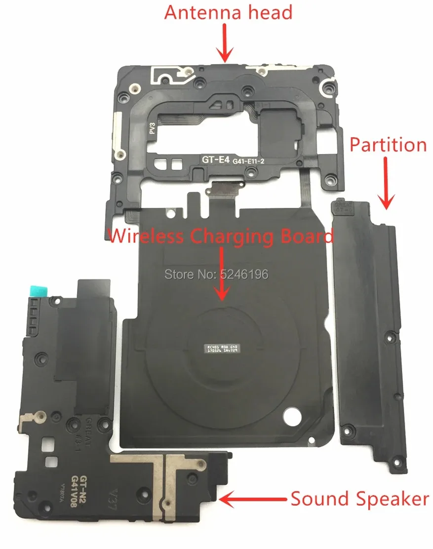 1 pz scheda di ricarica Wireless NFC segnale Antenna copertura altoparlante audio inferiore per Galaxy Note 8 N950 N950F quattro pezzi sostituire