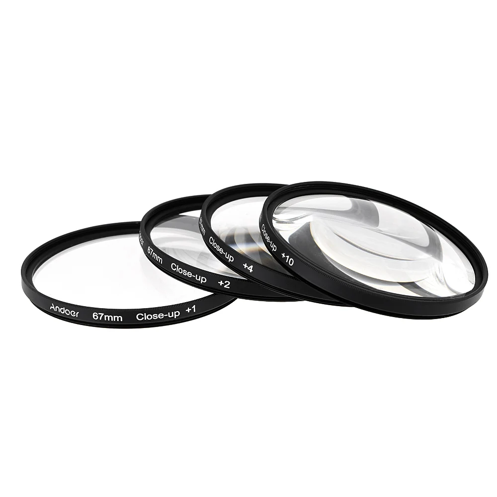Andoer 67mm Macro Close-Up Filter Set +1 +2 +4 +10 with Pouch for Nikon D80 D90 D7000    DSLRs DSLRs Camera