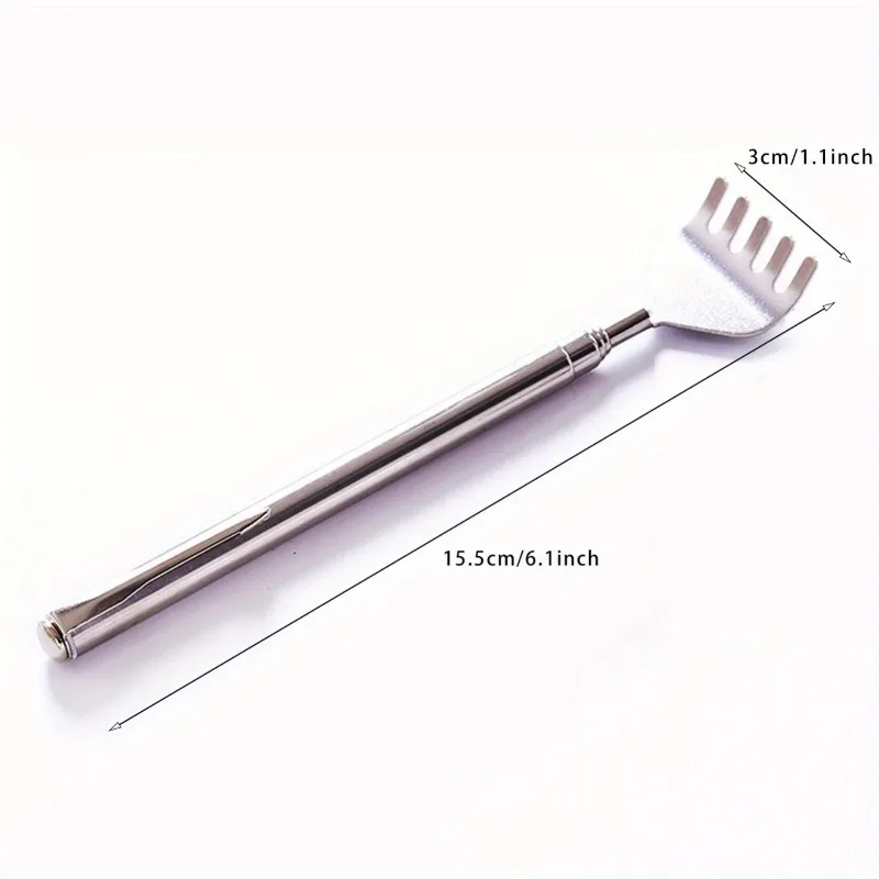 1Pc Adjustable Back Scratcher Stainless Steel Back Telescopic Portable Extendable Claw Extender Tickle Stick Massage Tool