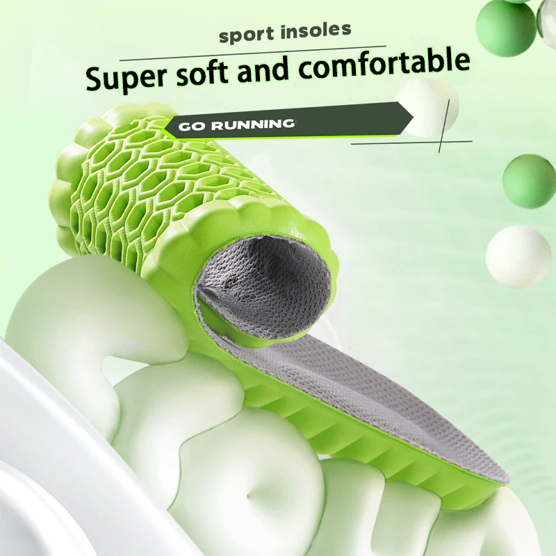 1Pair breathable comfortable insole Running Sports insoles soft shock-absorbing Shoe Sole Men Women Shoe Pads image 2