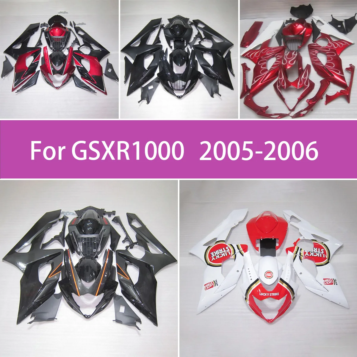 For 2005 2006 Suzuki GSXR1000 Built to Last Replacement Fairing Kit 05 06 GSXR 1000 Full Injection Molded Fairings