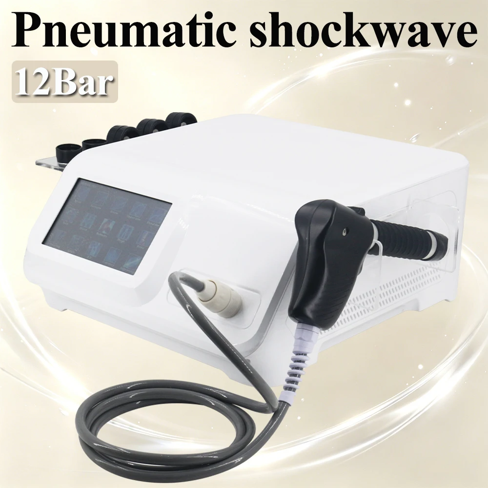 12Bar Pneumatic Shockwave Machine For ED Treatment Muscle Relaxation Body Pain Relief Radial Shock Wave Therapy Massager New