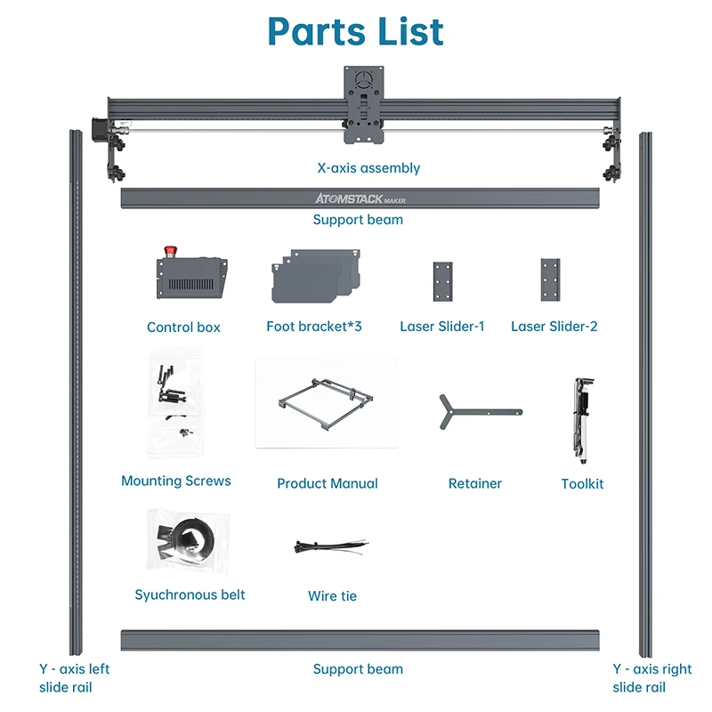 Atomstack E85 Frame Kit 850X800mm Large Area Laser Engraving Machine Cnc Without Laser Module Head Suitable For Laser Machine