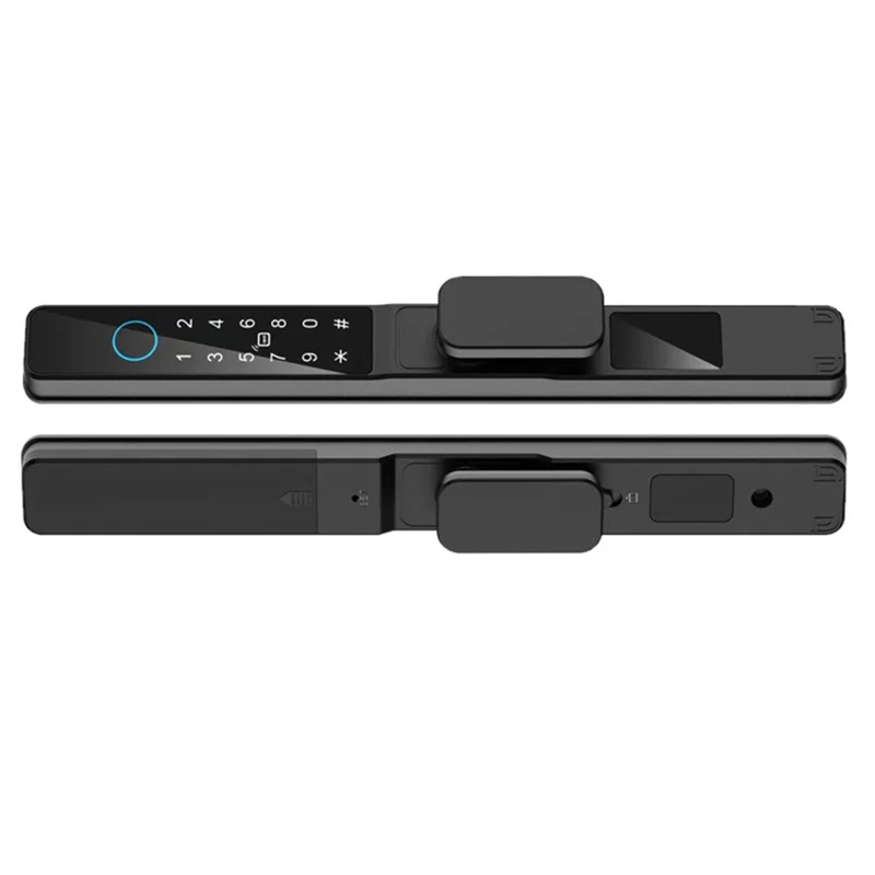 A24U Tuya Wifi App Serratura per porta in alluminio intelligente impermeabile Doppio gancio da infilare Impronta digitale Password Serratura per porta scorrevole