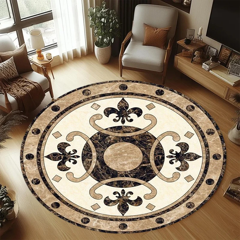 Luxury Round Carpet Mat Rug European Patterns Home Decoration Living Room Bedroom To Enhance Your Interior Decor