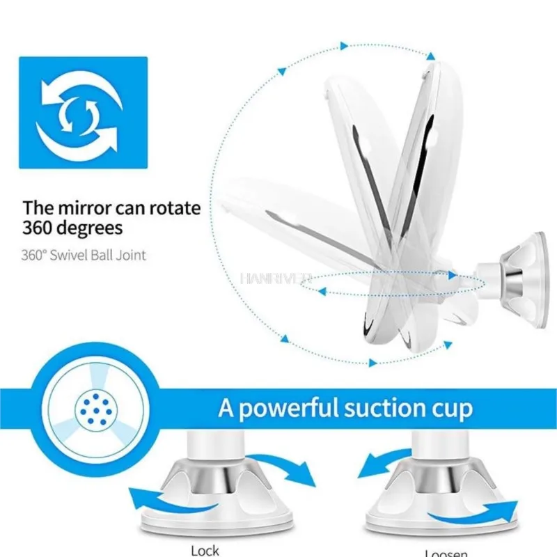 Flexible Makeup Mirror 10X Magnifying Mirrors LED Lighted Touch Screen Vanity Mirror Portable Dressing Table Cosmetic Mirrors