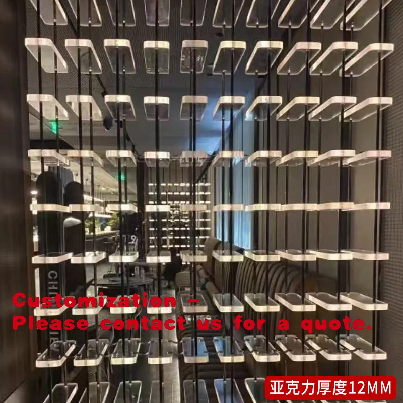 

Customize.Acrylic Luminous Wine Rack Wine Cellar Hotel Wine Rack Liquor Aluminum Profile Wine Cabinet Floor-standing Comme