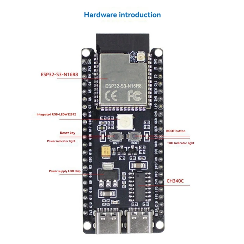 AI Chatbot Development Board Kit ESP32-S3 N16R8 Artificial Intelligence AI Voice Motherboard