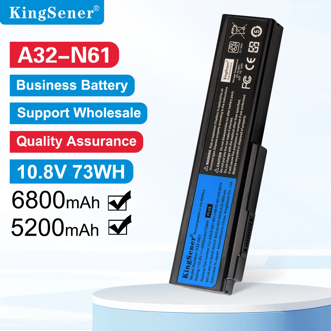 

KingSener A32-N61 Аккумулятор для ноутбука ASUS N61 N61J N61D N61V N61VG N61JA N61JV M50s N43S N43JF N43JQ N53 N53S N53SV A32-M50