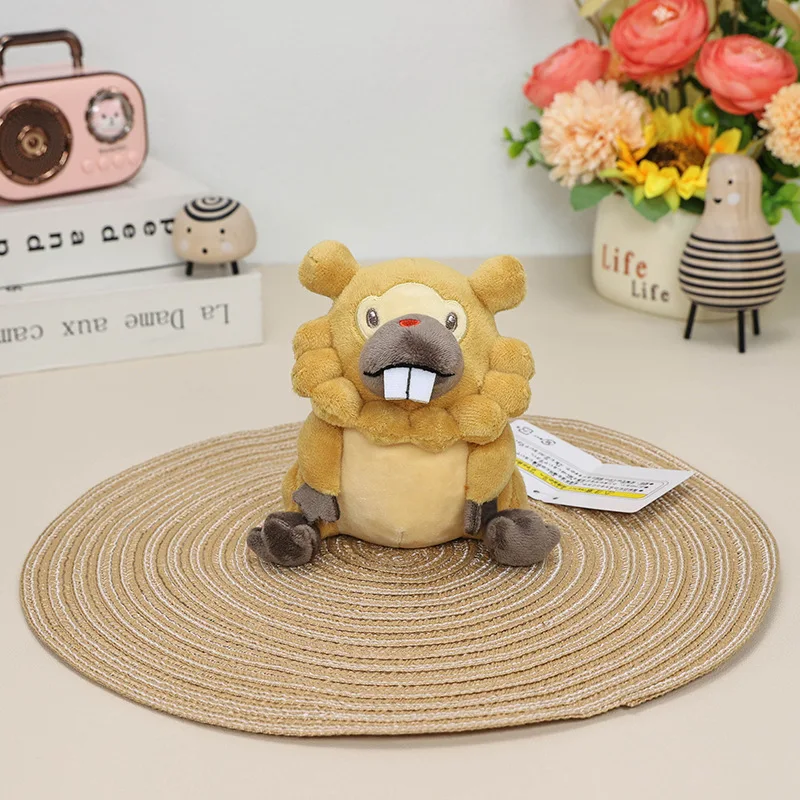 Pokemon 13cm Bidoof Plush Bibarel Stuffed Keunottor Doll Kawaii Anime Toys Hobbies Cartoon Castor Plushies Xmas Gifts For Kids