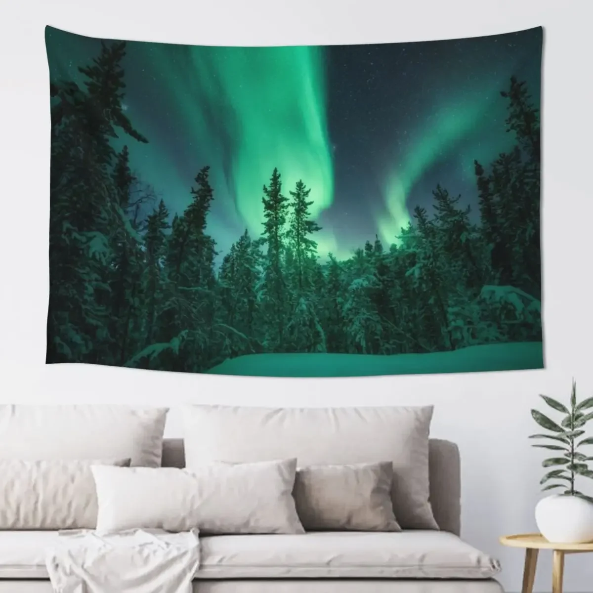 

Northern Lights in the Winter Tapestry Bathroom Decor Decorative Wall Murals Tapestry