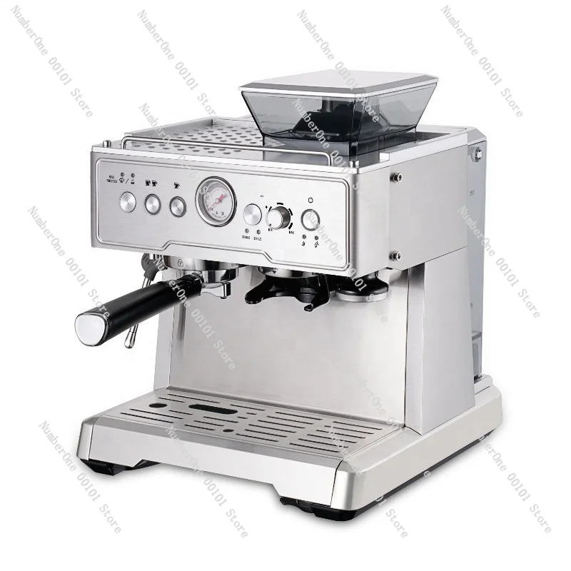 Semi Automatic Espresso Machine With Built In Burr Grinder Milk Frother All In One Cappuccino Latte Maker For Home