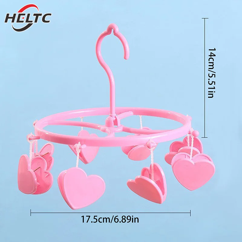 Cute Lovely Strawberry Clothes Dryer Hanger Windproof Socks Underwear Drying Rack Household Heart Storage Laundry Rack Home