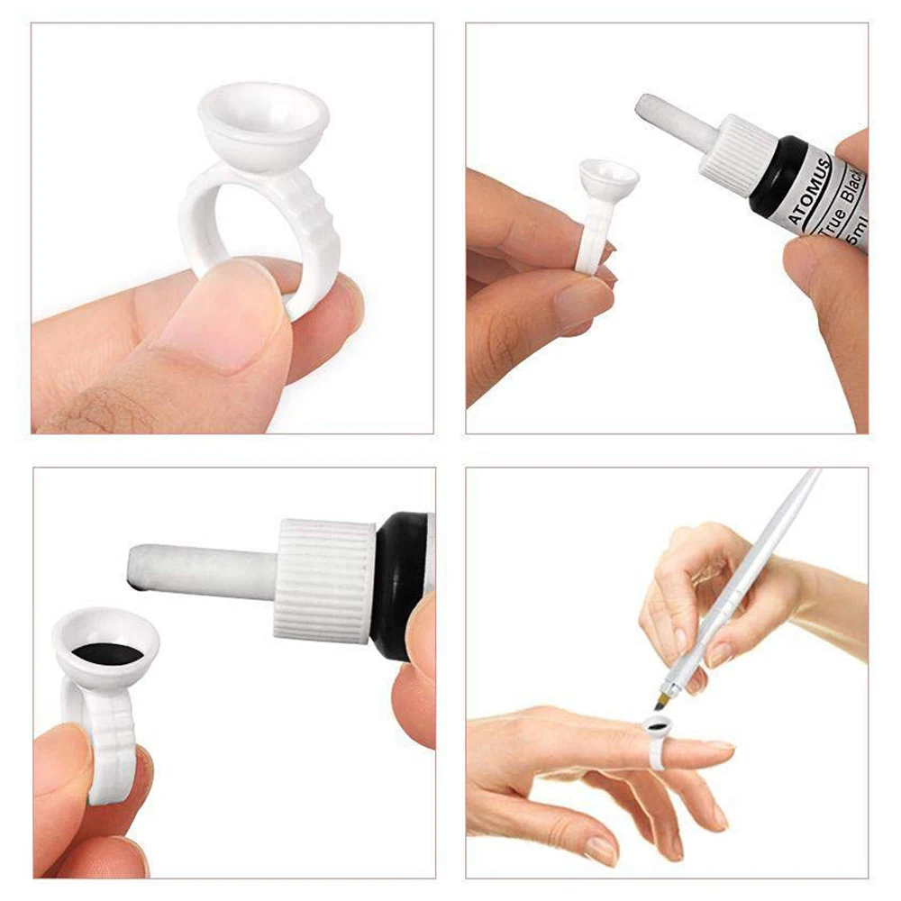 1000/500/100PCS Tattoo Ink Rings Cup Microblading Pigment Holder Divider Container S/M/L Eyebrow Makeup Tattoo Accessories