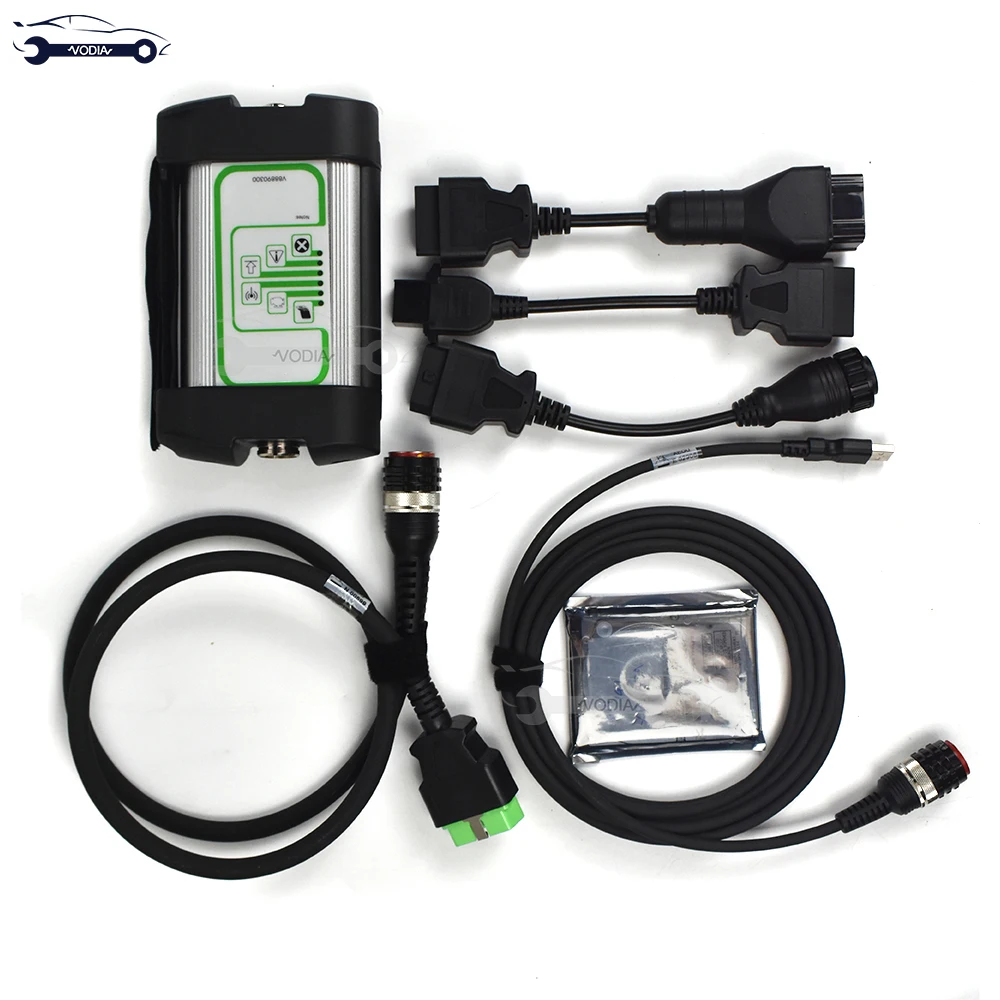 Truck Excavator Auto Diagnostic Scanner For Volvo Vocom Adapter With Vcads Fci 8 Pin Connect Cable OBD 2  II  Tool