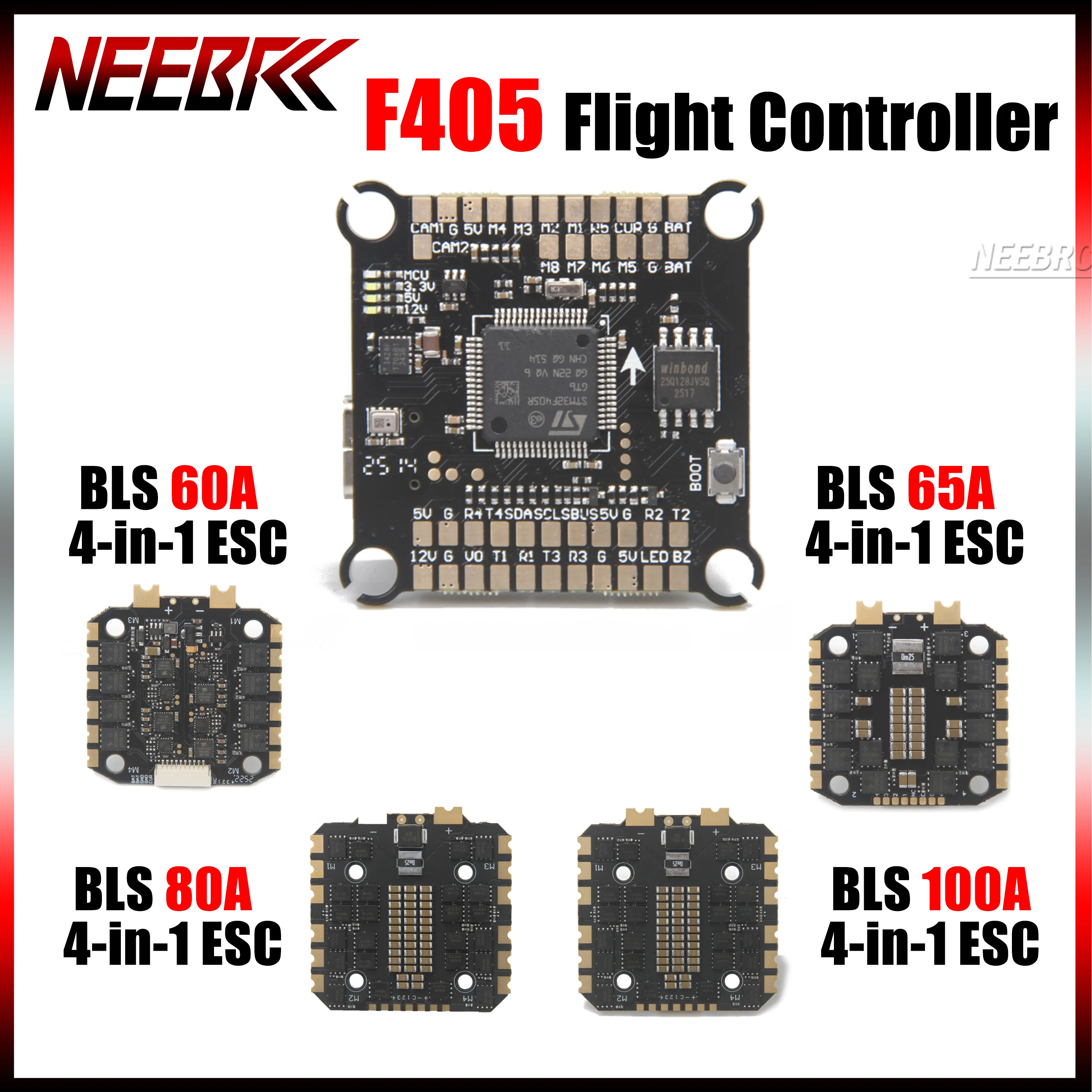 

Контроллер полета Neebrc F405 FC Stack BLS 8 бит 32 бит 60A 65A 80A 100A 4-в-1 ESC для радиоуправляемого гоночного дрона Квадрокоптер с неподвижным крылом