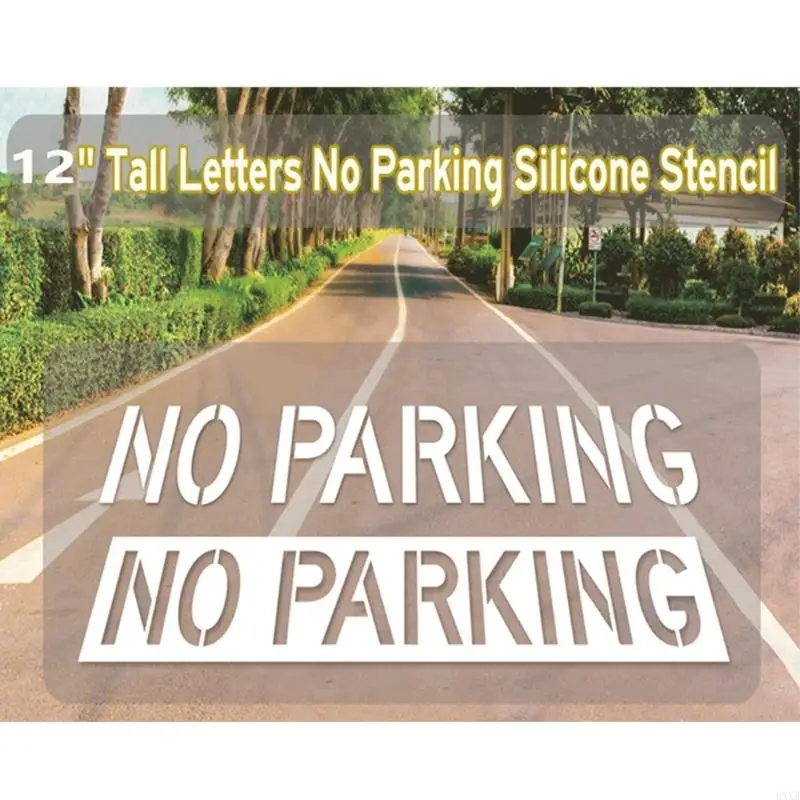 

12-дюймовый большой трафарет без парковки, гибкие силиконовые шаблоны для рисования для асфальтобетонной дороги и разметки полос