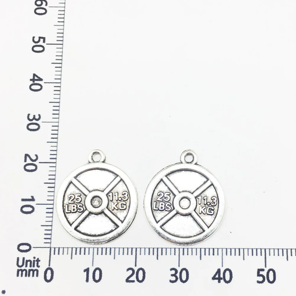 

20Pcs DIY Dumbbell Charms Silver Tone Alloy Pendant Set for Jewelry Making Crafts Scrapbooking Keyring Cellphone