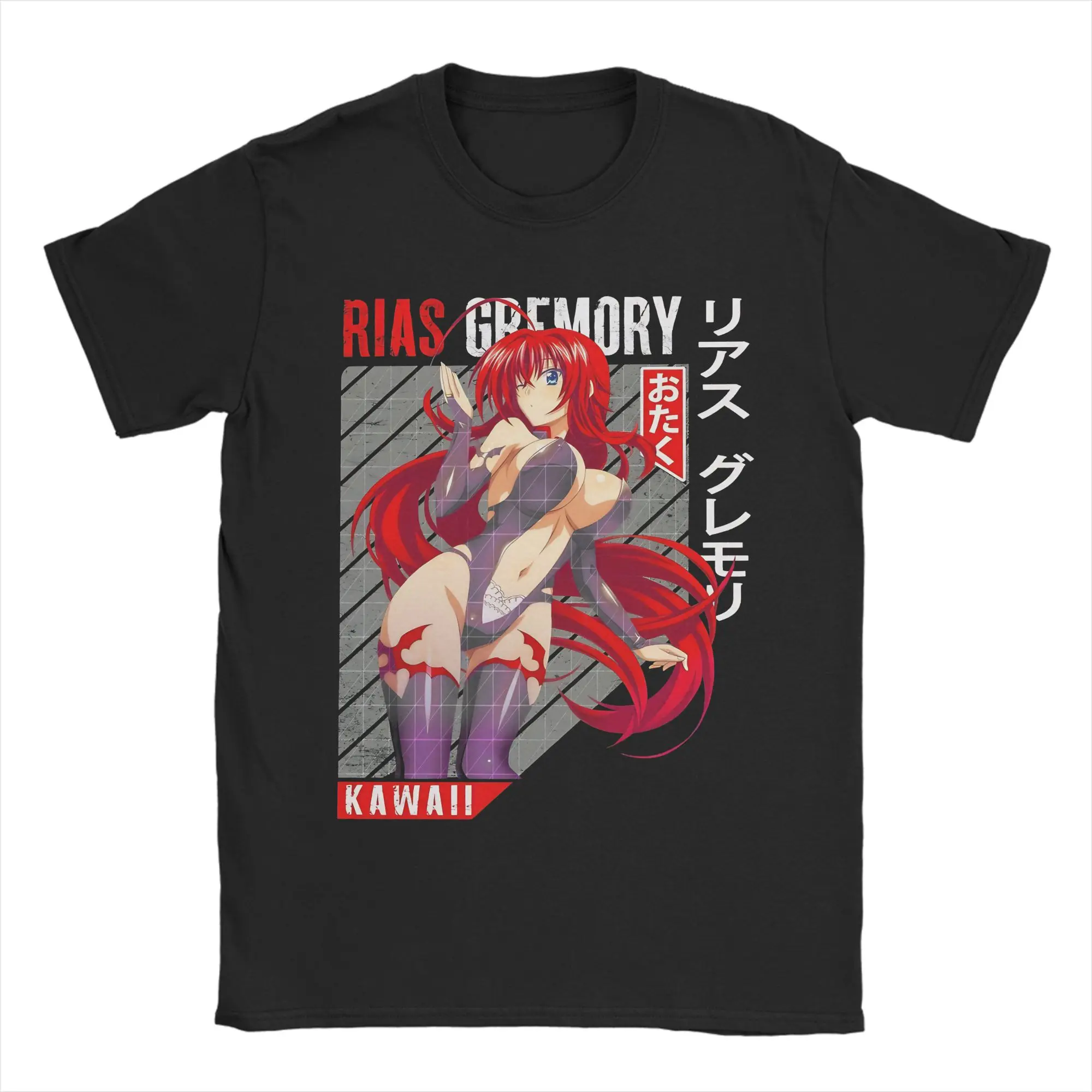 Leisure Rias Gremory Anime  High School DxD T-Shirt Men 100%Cotton Short Sleeve  Round Neck Summer Tops