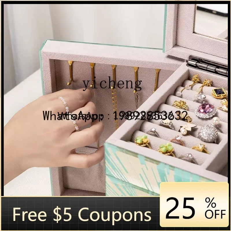 

J5 light luxury jewelry box high-end watch necklace ring earrings five-layer jewelry hand jewelry storage box