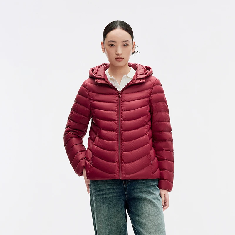 Chericom jaqueta curta feminina premium para baixo 2025 novo curto com capuz pato para baixo commuter zíper casacos pesados y289003y