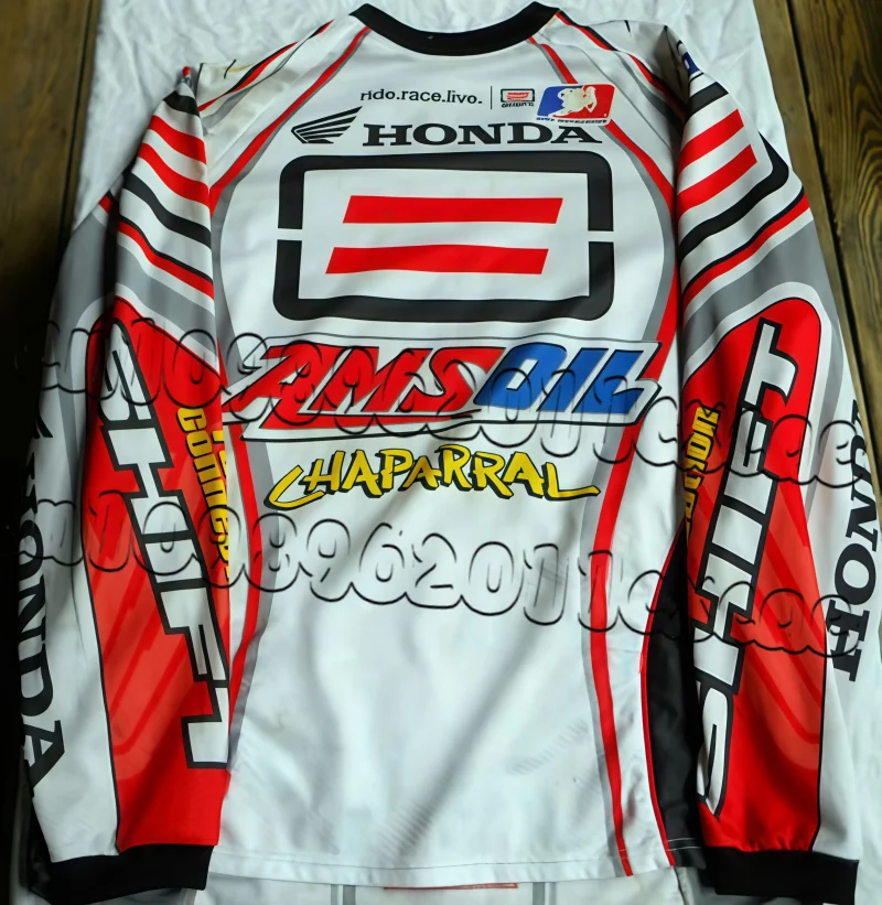 هوندا سباق بأكمام طويلة التجفيف السريع تنفس شبكة ثلاثية الأبعاد مطبوعة الرجال الرياضة وظيفية طويلة الأكمام التجفيف السريع تي شيرت