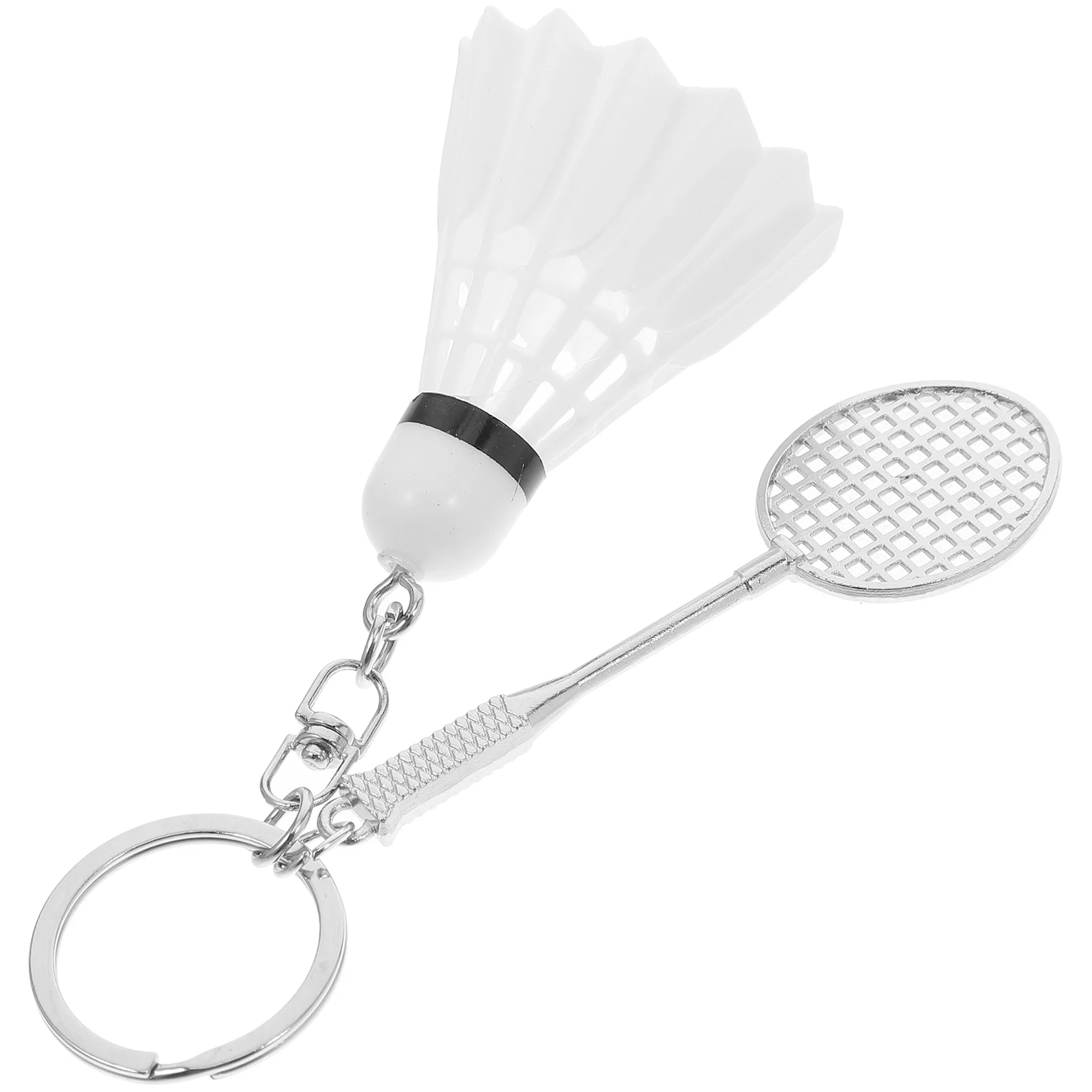 

Badminton Mini Racket Ring Simulated Large Keychain Ball Pendant Keyrings Sports Ball Keyring Bag Hanging Decors Durable